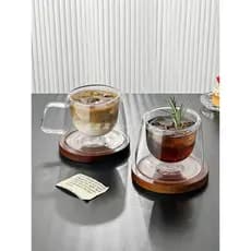 Criativo simples resistente a altas temperaturas copo de vidro de dupla camada alta xícara de chá de borosilicato domést
