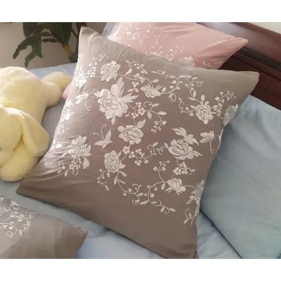 Estilo europeu travesseiro puro algodão bordado fronha bordado fronha Jade rosa fronha 50x50,65x65