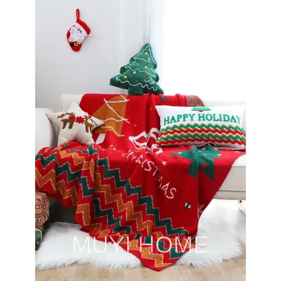 Feliz natal cobertor de lã decoração do feriado cobertor vermelho sala estar sofá cobertor quarto cama cobertor