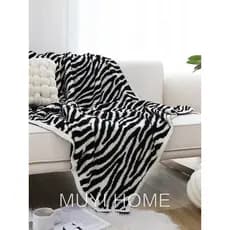 High-end estilo nórdico Zebra padrão meio lado velo cobertor inverno engrossado sofá cobertor capa cobertor cama final t