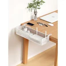Organizador de mesa sem perfuração, cesta de armazenamento de fio de mesa, tomada, organizador de colocação, rota, ferra