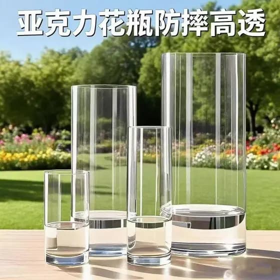 Vaso acrílico transparente resistente a choques, utensílios hidropônicos mensais de bambu da fortuna, flores, decorações