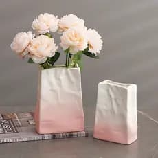 Saco de papel cerâmico vaso High-End sentimento sala de estar flores secas flores cultura de água arranjo de flores deco