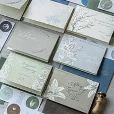Alcance no dia seguinte Tudo Silencioso Como um Mistério Letterpress Em Relevo Cartão Envelope Conjunto Premium Retro Ma