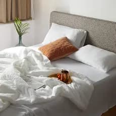 Japonês simples puro branco algodão fio tingido Jacquard verão colcha conjunto de quatro peças Aikeson verão fresco colc