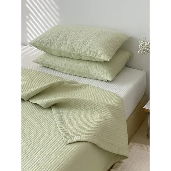 Ins exportado para a Coreia Simples Cor Sólida Puro Algodão Acolchoado Colcha Kit Multifuncional Colcha de Verão Secret