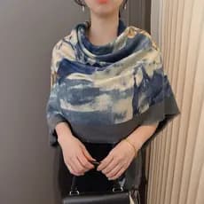 Novo estilo Tie-Dye cor combinando cavalo figura 130x130 lenço quadrado feminino algodão linho borla All-Match fino High