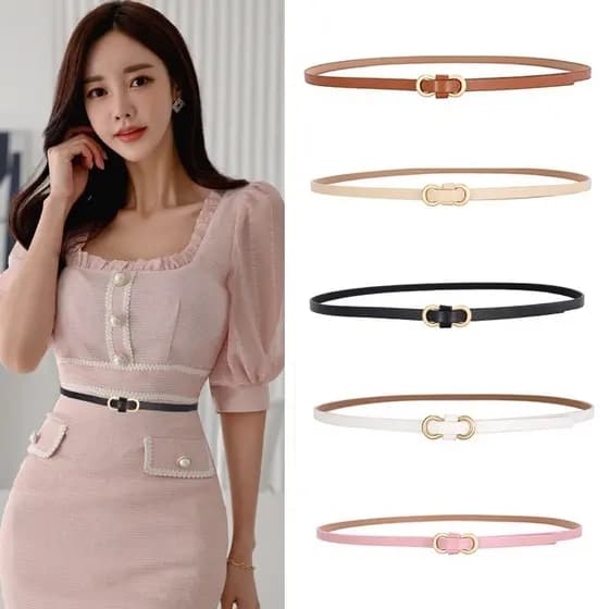 Senhoras cinto calças sem perfuração cinto Casual simples All-Match preto branco vestido cinto fino fabricante atacado