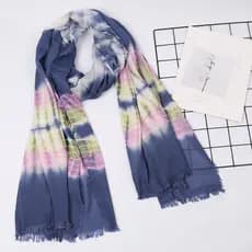 Lenço de algodão humano Tie-Dye novo estilo algodão linho viagem protetor solar lenço de seda quente comércio exterior p