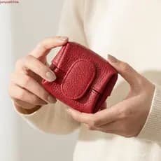 JUNYUE Bolsa De Moedas Com Padrão De Lichia , Mini Carteira Multifuncional Macia De Couro , Armazenamento De Fone De Ouv