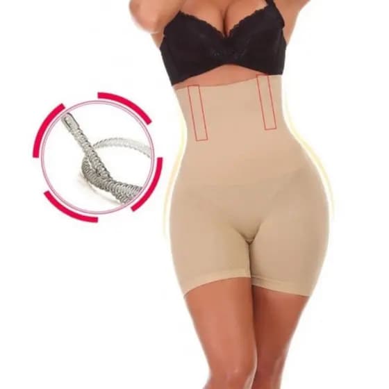 Cinto Modelador De Shorts De Compressão Com 4 Costelas De Aço