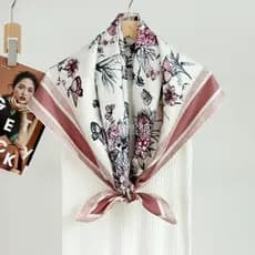 Nacional na moda borboleta amor flor xale sarja de seda seda grande lenço quadrado primavera rosa verão verde céu azul l