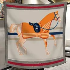 Novo estilo europeu luz luxo cavalo de guerra lenço quadrado feminino elegante xale High-End acessórios de impressão len