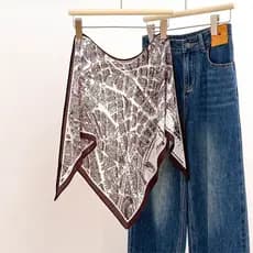 Estilo europeu High-End impresso cinto peido cortina feminina luz luxo sarja cachecol acessórios de cintura lenço de sed