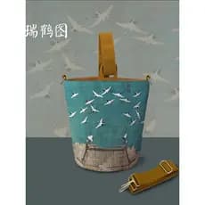 Estilo chinês Original mensageiro bolsa de ombro ruihew guindaste pano saco literário Retro bolsa de lona mão-transporte
