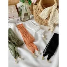 Pequena margarida cinto de renda feminino All-Match gravata de cabelo saco decorativo lenço de seda faixa de cabelo tira