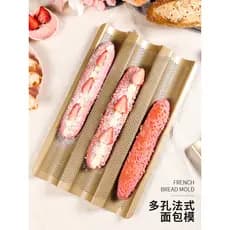Grande tamanho pequeno retangular Baguette torrada três-Slot assadeira bolo ferramenta de cozimento Rack utensílios de f