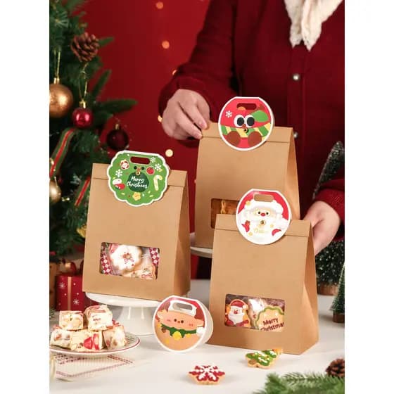 Caixa de embalagem de biscoitos de biscoitos de natal doces biscoitos Nougat saco de presente cozimento caramelo lanche