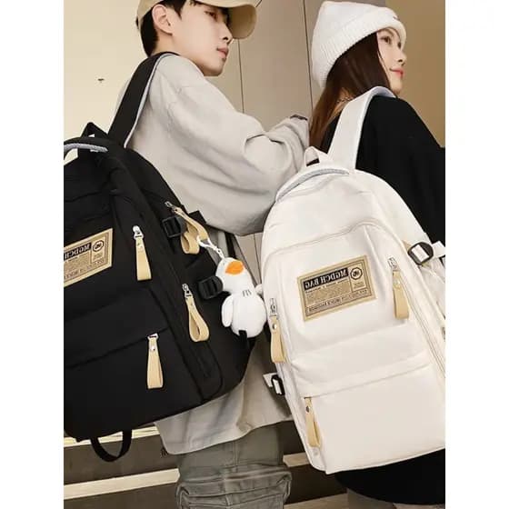 Francês MKPREF novo estilo mochila feminina estudante universitário estudante do ensino médio menina mochila simples gra