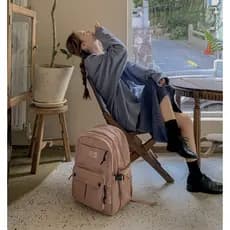 Francês MKPREF Street Wear mochila feminina júnior escola secundária estudante universitário mochila grande capacidade m