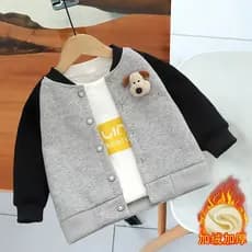 Crianças uniforme de beisebol 2024 primavera outono novo estilo meninos meninas contraste cor moda jaqueta bebê Cardigan