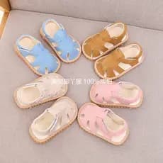 Verão novo estilo menino bebê gritando sandálias da criança sapatos 0-1-2 anos de idade meninas sandálias de couro do be