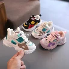 Sapatos esportivos infantis primavera outono bebê papai sapatos meninas tênis de corrida respirável sapatos de rede novo