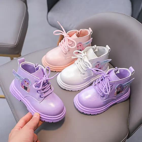 Meninas botas curtas outono primavera novo estilo meninas do bebê meninas botas asas sapatos de princesa Martin botas pe