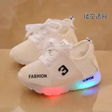 Sapatos esportivos infantis piscando sapatos iluminados rede transparente oco net sapatos de bebê respirável meninos men