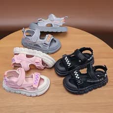 Verão novo estilo sandálias da criança sapatos anti-deslizamento anti-chute sapatos do bebê crianças Velcro crianças sap