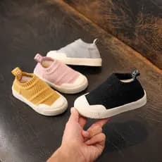 W inverno sapatos de algodão crianças bebê meias sapatos voando malha meninos Anti-deslizamento sapatos de biscoito resp