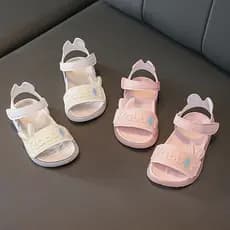 Meninas sapatos sandálias crianças verão novo estilo moda bebê princesa sapatos sola macia meninas médio pequeno criança