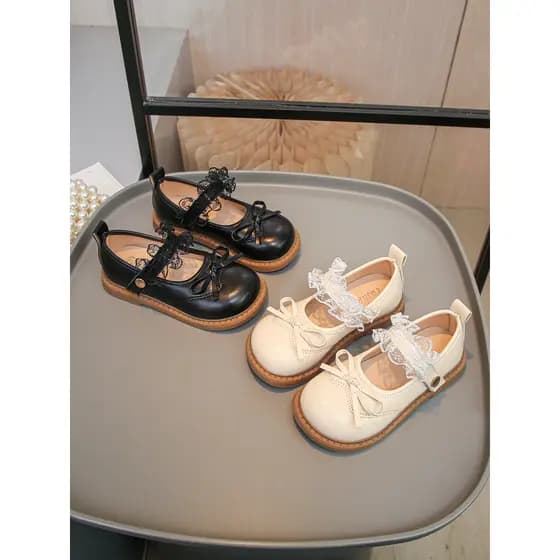 Meninas estilo princesa Mary Jane sapatos 2026 primavera outono novo estilo dedo do pé redondo arco antiderrapante sola