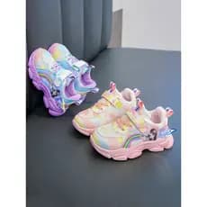 Meninas sapatos esportivos leves primavera outono novo estilo malha All-Match respirável bebê menina casual sola macia c
