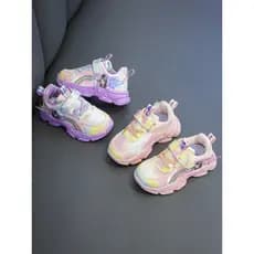 Meninas sapatos casuais 2026 primavera outono novo estilo moda tênis de corrida crianças sapatos esportivos casuais estu