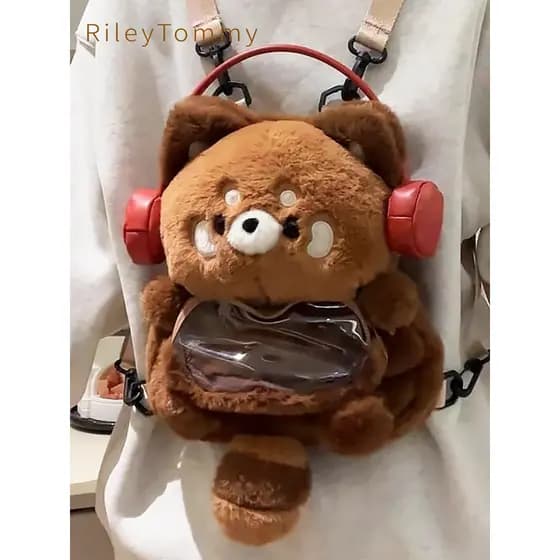 Britânico Riley Tommy pequeno Panda jardim de infância dos desenhos animados mochila de pelúcia bonito mochila menina le