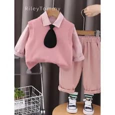 Britânico RileyTommy menino primavera outono terno Casual colete primavera outono estilo ocidental menino bebê outono te