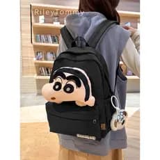 Britânico RileyTommy2025 novo estilo dos desenhos animados Crayon Shin-Chan mochila meninos meninas cabeça grande boneca
