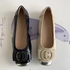 T Thousand BD ~ Mocassins de sola macia de couro, salto baixo, bico redondo, couro genuíno JK, laço combinado