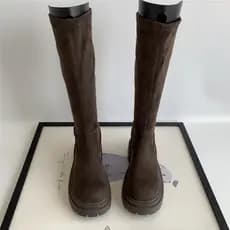 Martin botas 100 ~ T de salto médio de sola grossa dedo do pé redondo botas altas botas longas novo estilo botas de cava