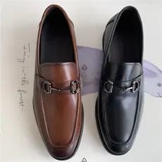 Sapatos masculinos ~ primeira camada de couro respirável salto baixo sola macia dedo do pé redondo novo estilo moda brit