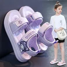 Crianças sandálias meninas sapatos de princesa 2026 novo estilo verão meninas moda sapatos de praia de sola macia sandál
