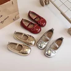 Meninas sapatos de couro primavera outono 2025 novo estilo crianças sapatos princesa menina avó sapatos prata sola macia
