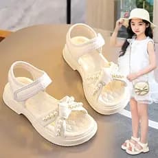 Meninas sandálias verão 2025 novo estilo moda crianças sola macia princesa sandálias de praia chinelos meninas crianças