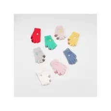 Versão coreana novo estilo inverno luvas do bebê INS crianças simples botões casuais Smiley Cashmere quente cinco dedos