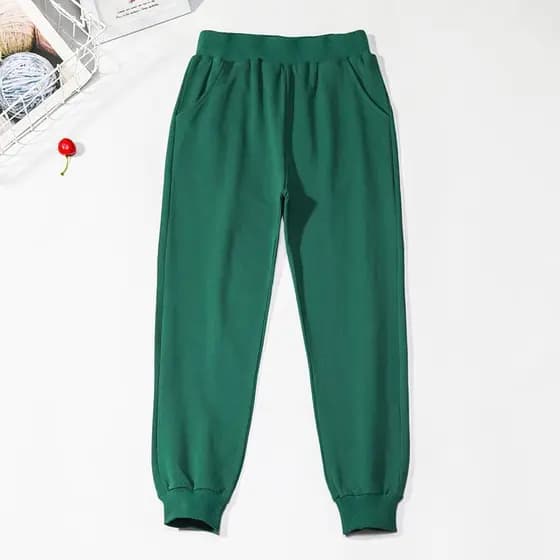 Meninos calças esportivas verdes estudantes da escola primária calças uniforme escolar crianças meninas verde escuro Swe