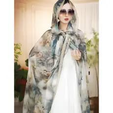 Estilo chinês High-End All-Match lenço de seda feminino moda estilo ocidental toalha de praia estilo fino protetor solar