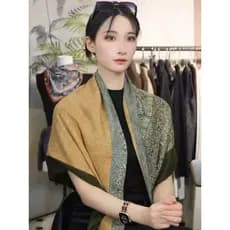 Outono inverno algodão linho textura cachecol quente feminino luz luxo High-End grande lenço quadrado xale fino estilo o