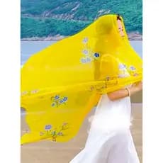 Lenço de seda fino de verão feminino All-Match moda protetor solar grande xale viagem foto gaze estilo mãe guarda-sol to