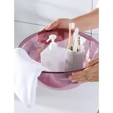 Lavatório dedicado para salão de beleza, lavatório transparente para gerenciamento de pele, cristal simples, resistente